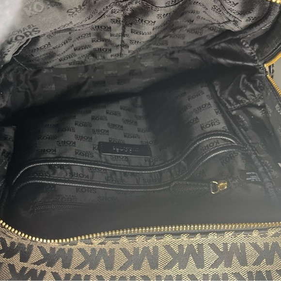 Michael Kors Black Jaquard Signature Canvas with Leather Straps Abbey Backpack - Picture 5 of 16